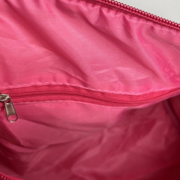 Dance Duffle Bag Girls Quilted Zebra Pattern Ribbon Pink - Picture 6 of 9